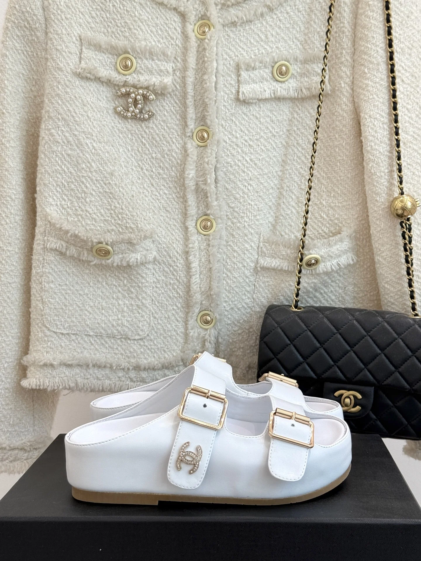 25C 봄여름 신상 퀼팅 플랫폼 슬리퍼(3color) 상세