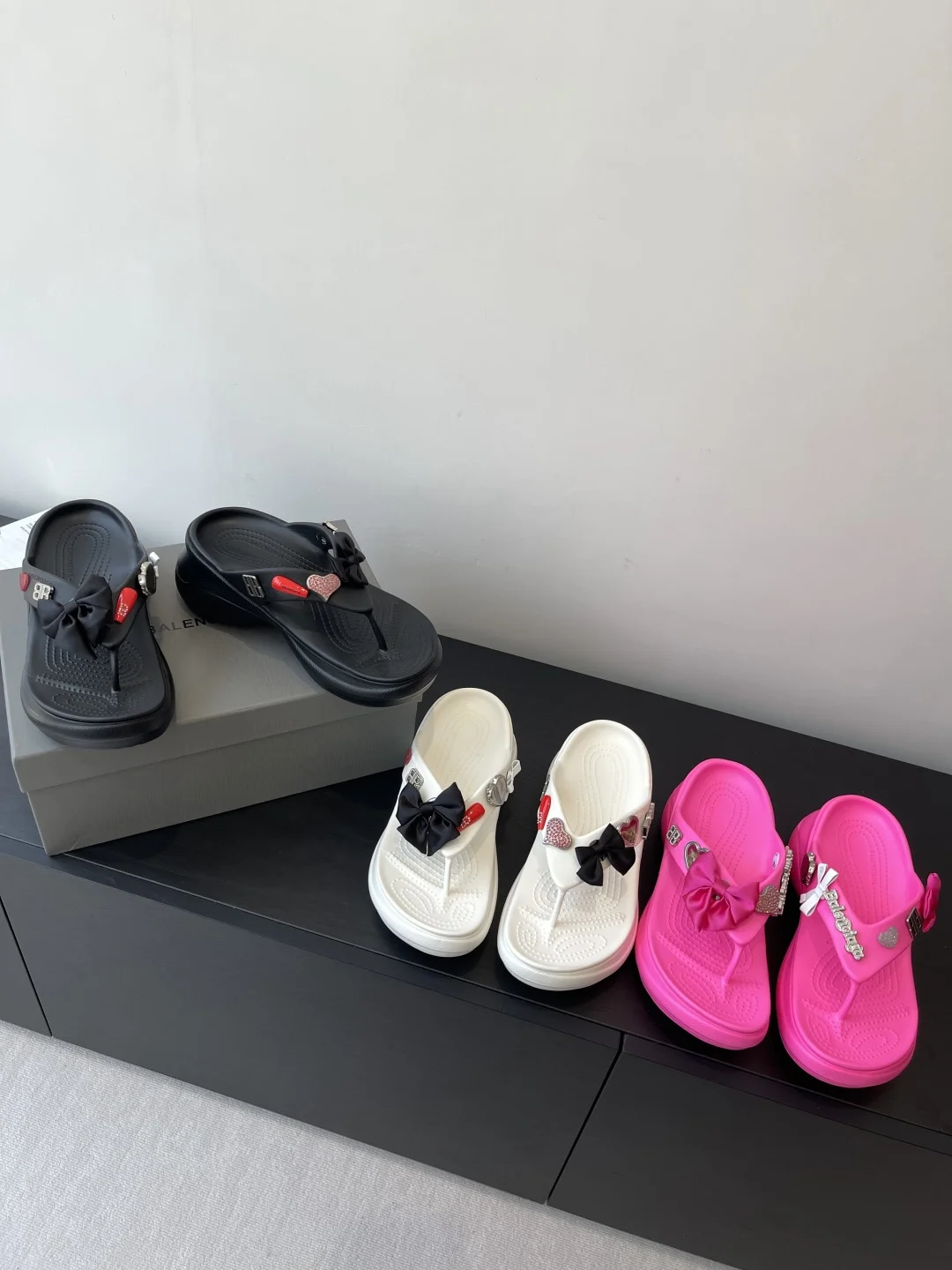 25ss 여름 신상 리본 통굽 슬리퍼(3colo)