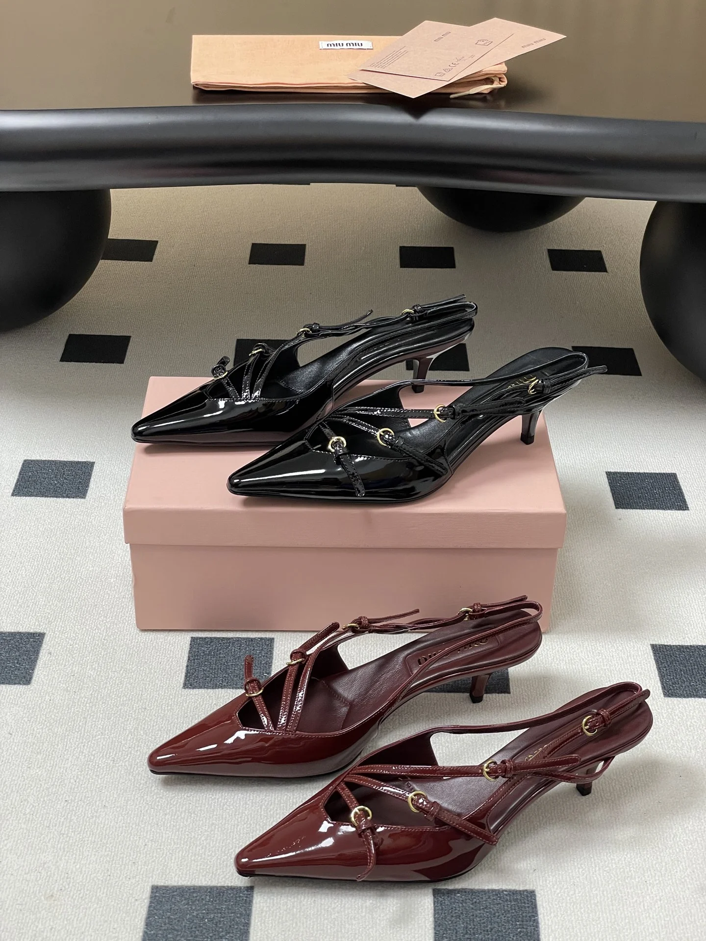 스트랩 플랫슈즈 스틸레토 힐(2color)