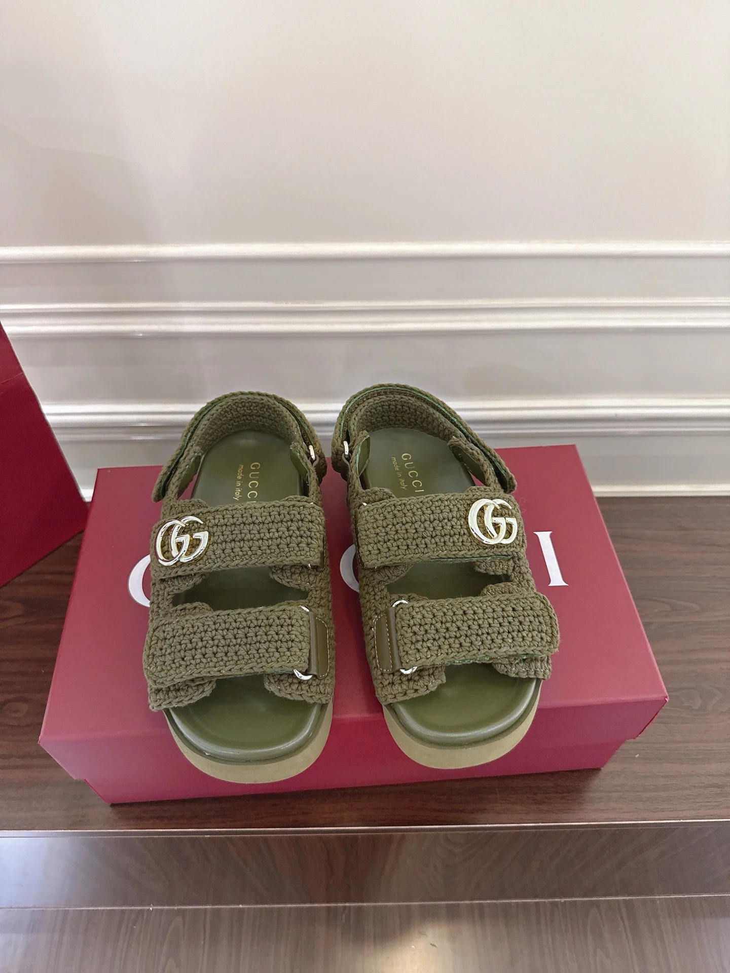 더블 G 여성용 벨크로 샌들 (2color) 상세