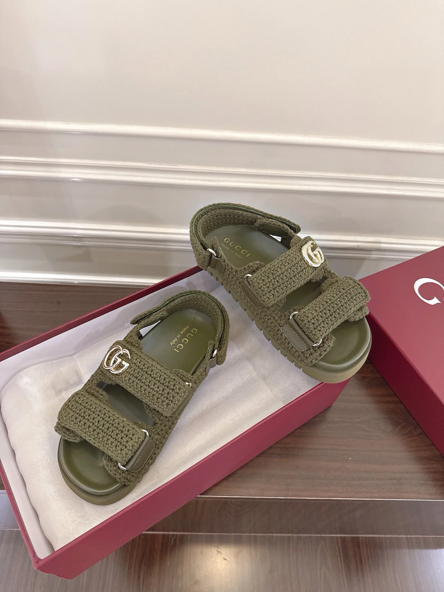 더블 G 여성용 벨크로 샌들 (2color) 상세