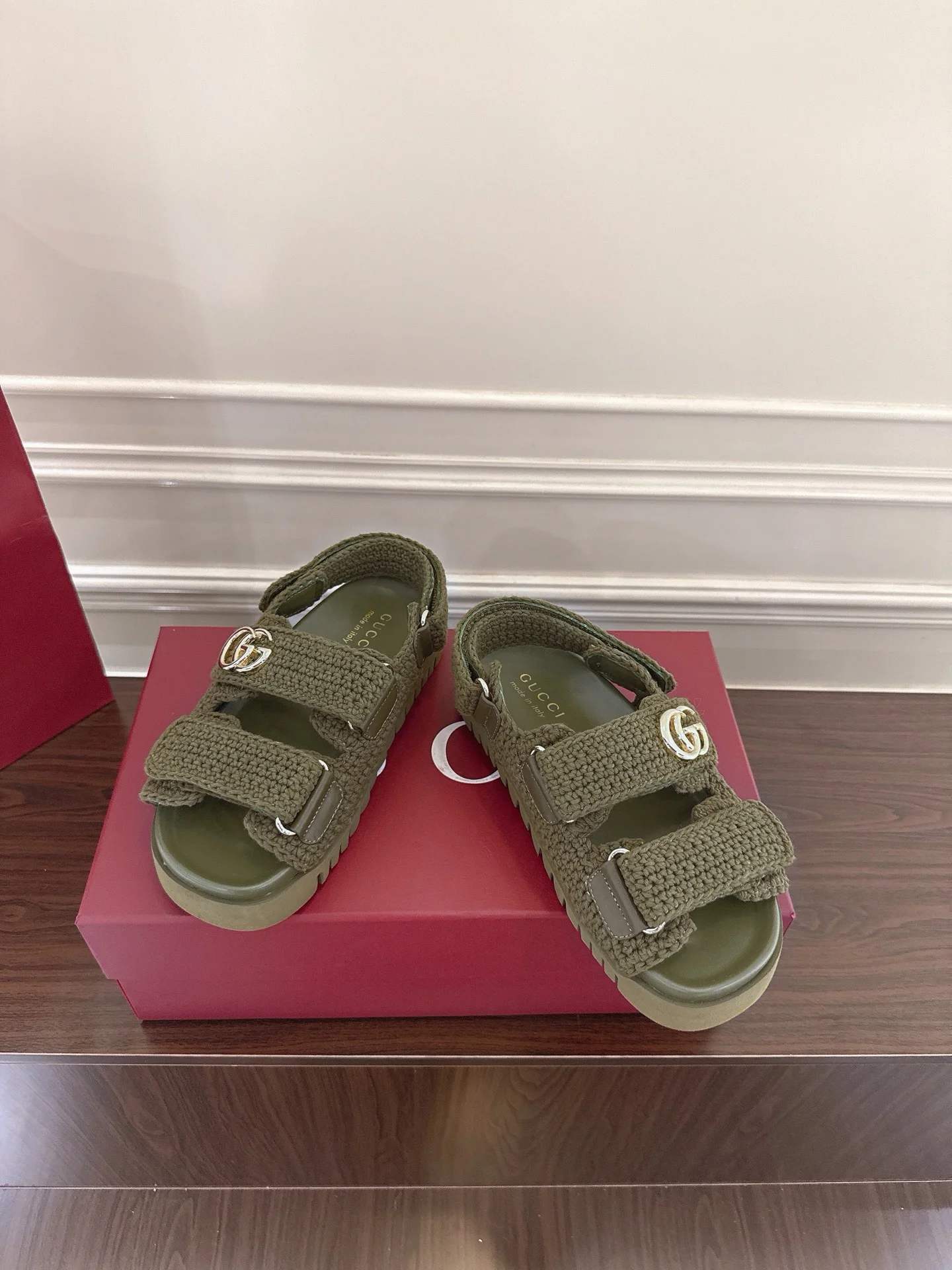 더블 G 여성용 벨크로 샌들 (2color) 상세