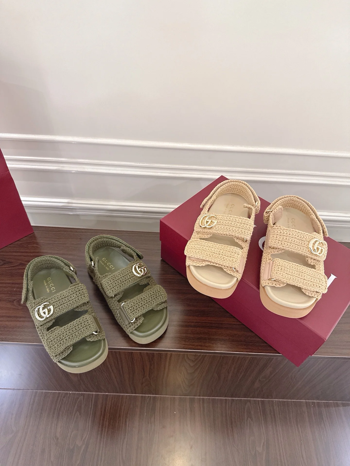 더블 G 여성용 벨크로 샌들 (2color)