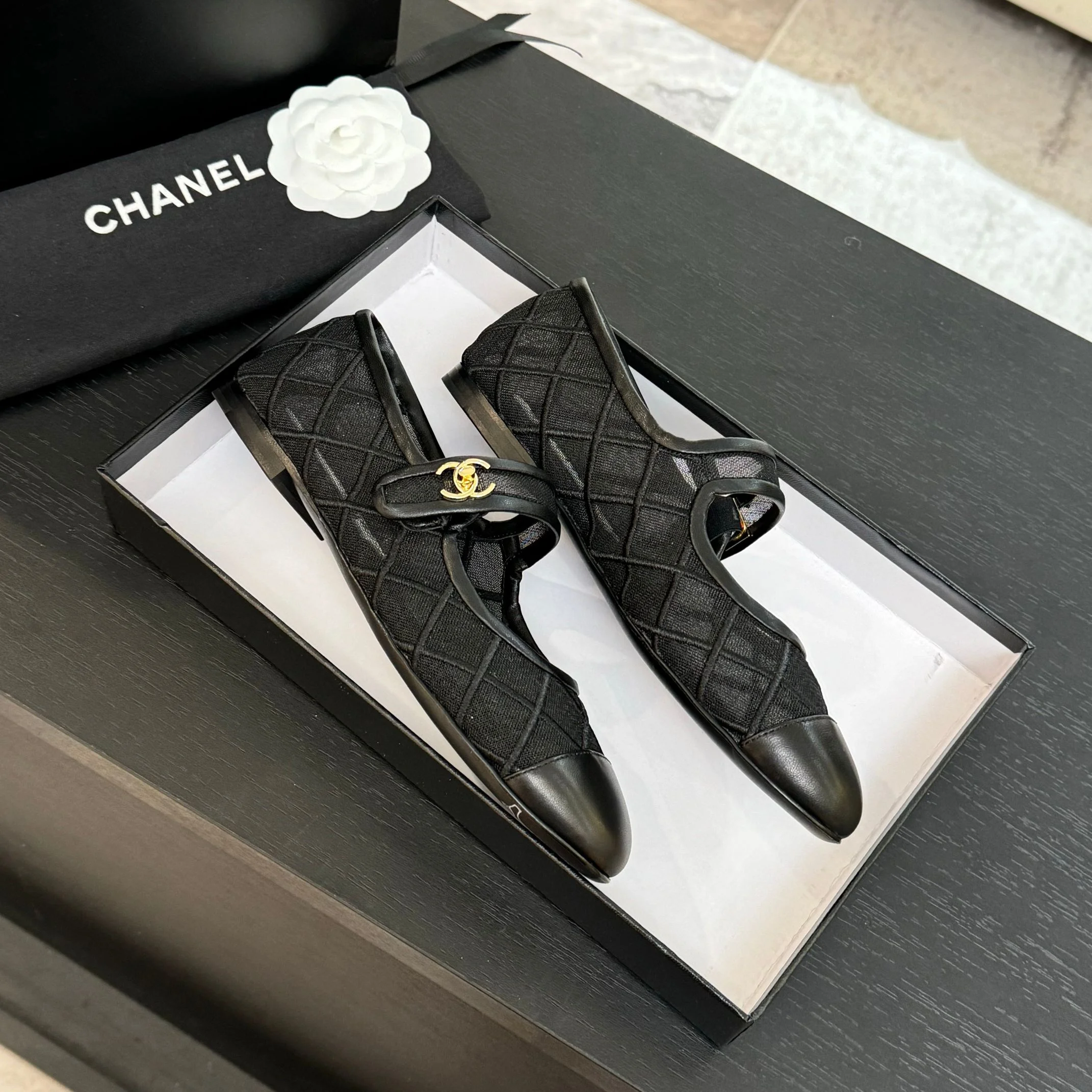 25ss 봄 여름 자수 포인트 발레 슈즈(4color) 상세