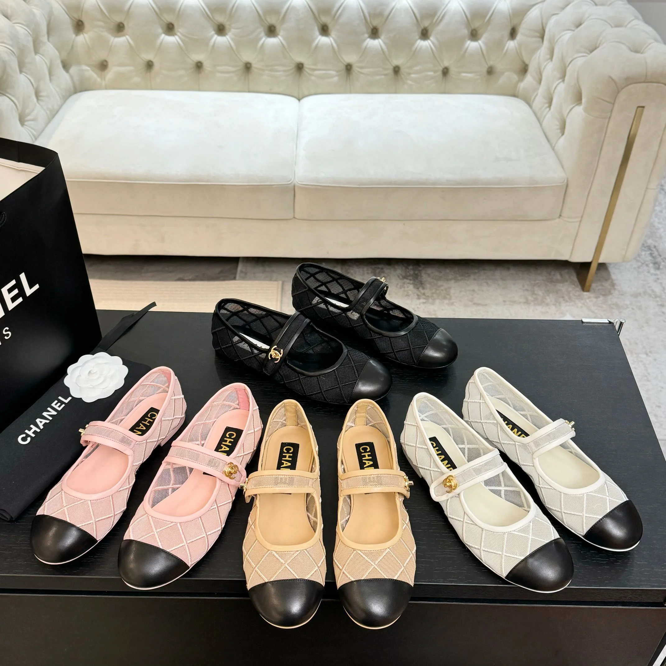 25ss 봄 여름 자수 포인트 발레 슈즈(4color)