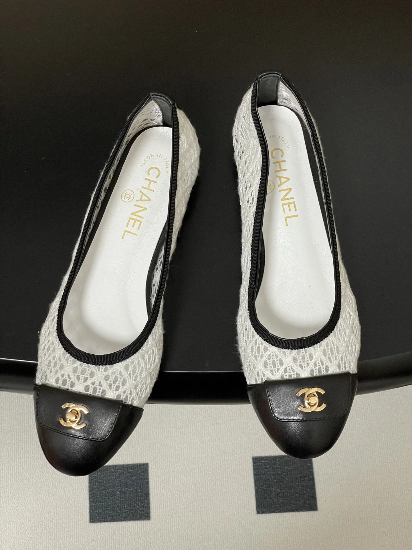 25 더블C 통굽 망사 플랫 발레화(4color) 상세