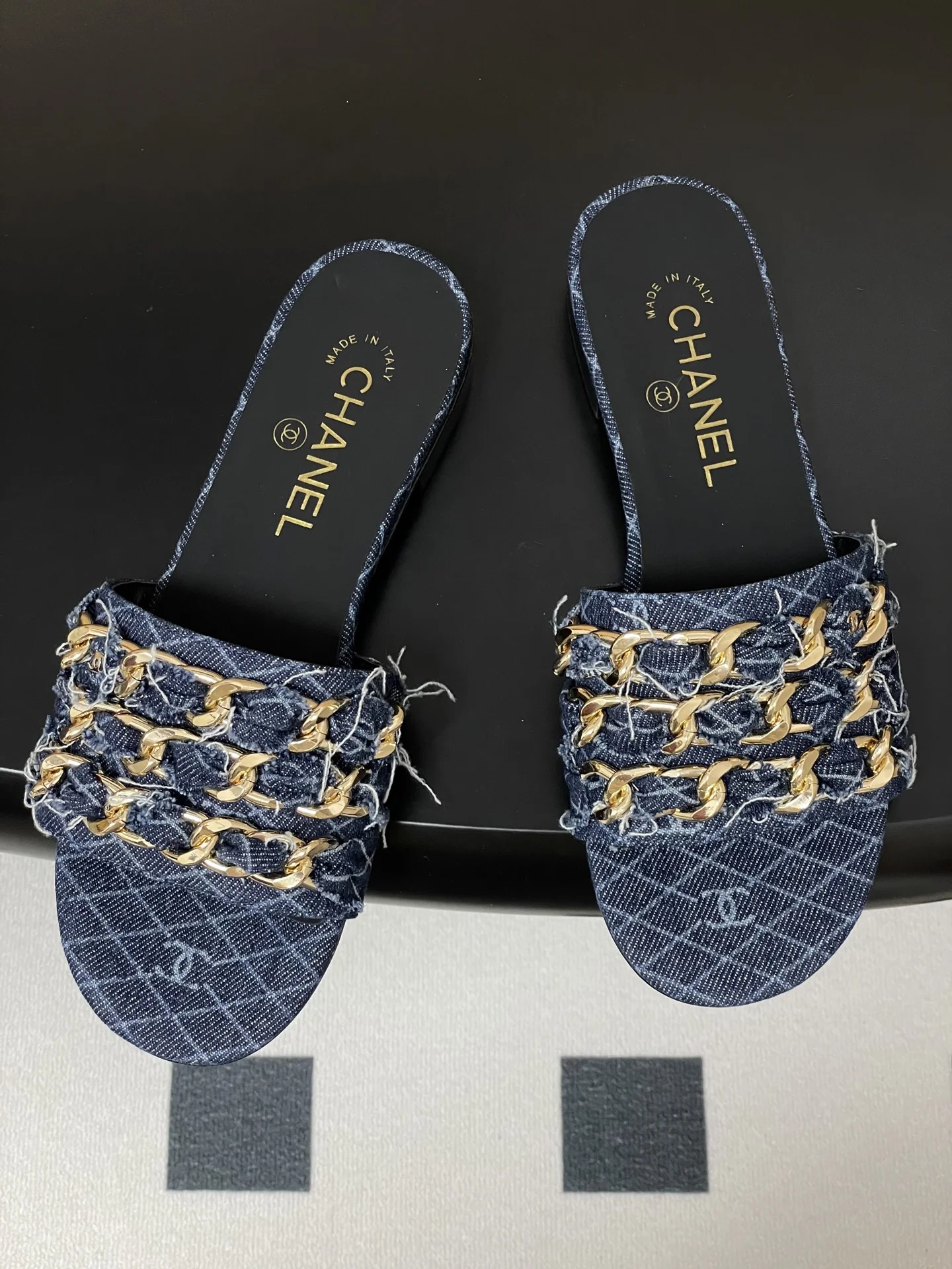 25B 빅 체인 플랫 스틸레토 슬리퍼 (5color) 상세