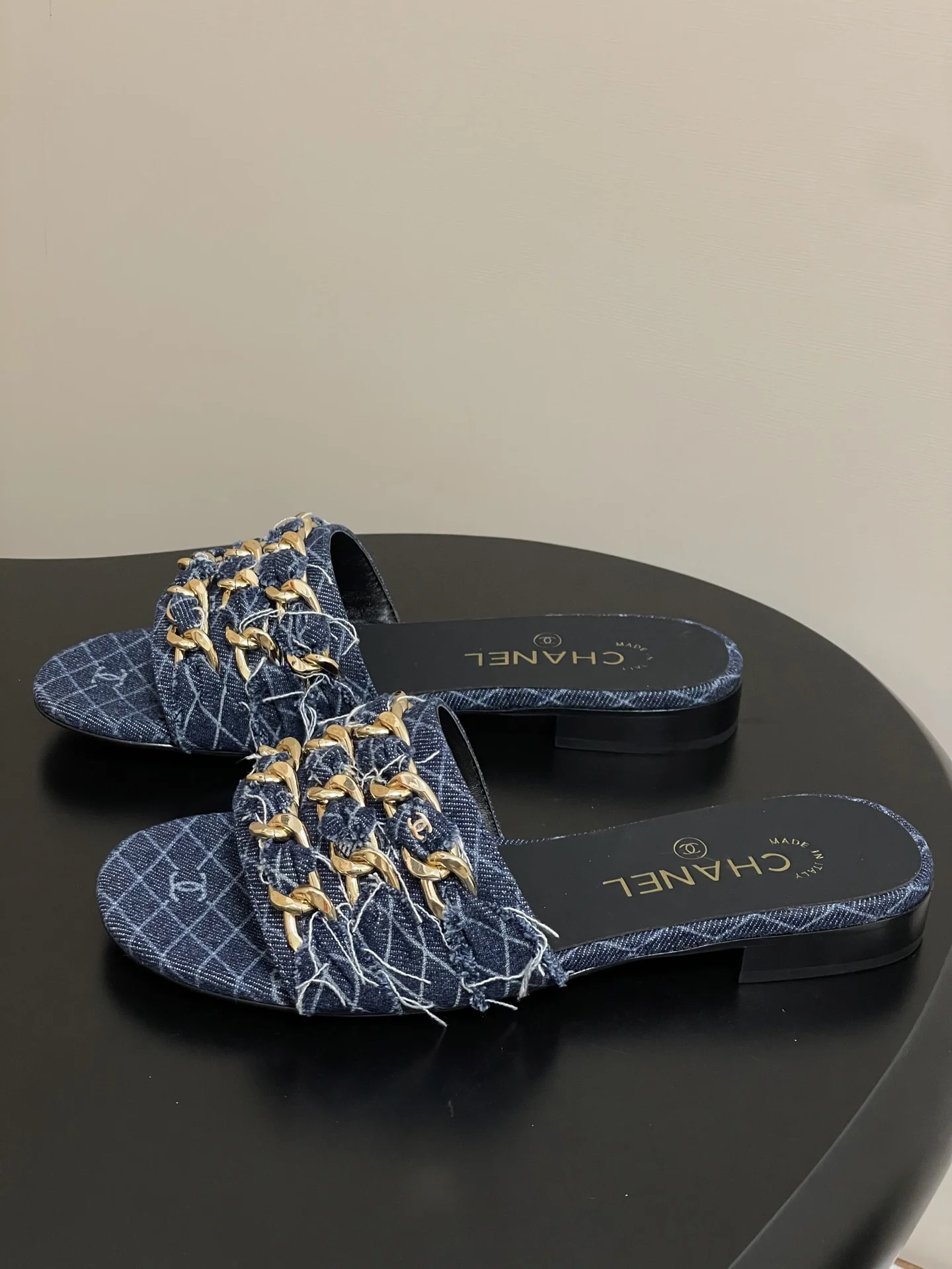 25B 빅 체인 플랫 스틸레토 슬리퍼 (5color) 상세