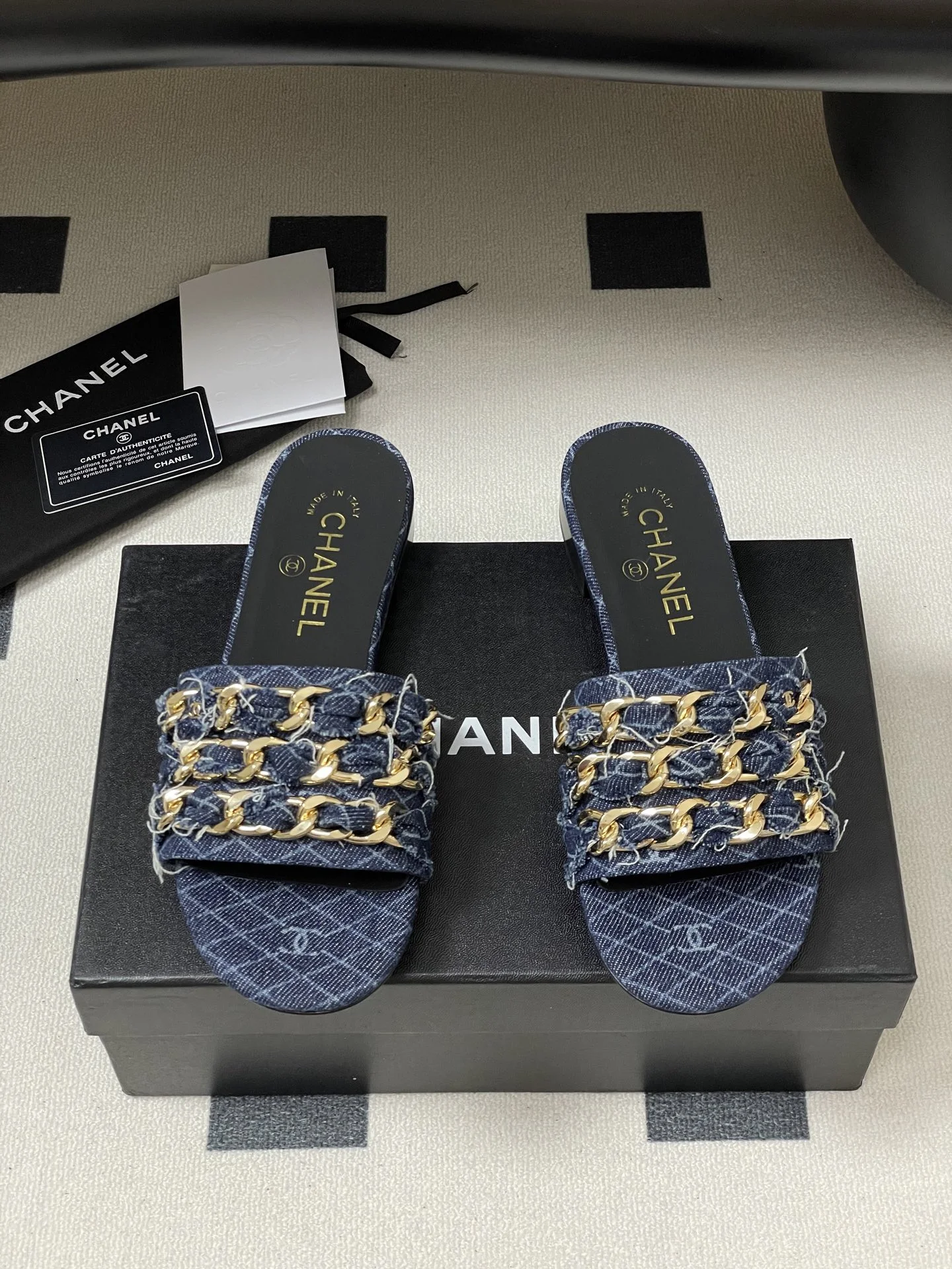 25B 빅 체인 플랫 스틸레토 슬리퍼 (5color) 상세