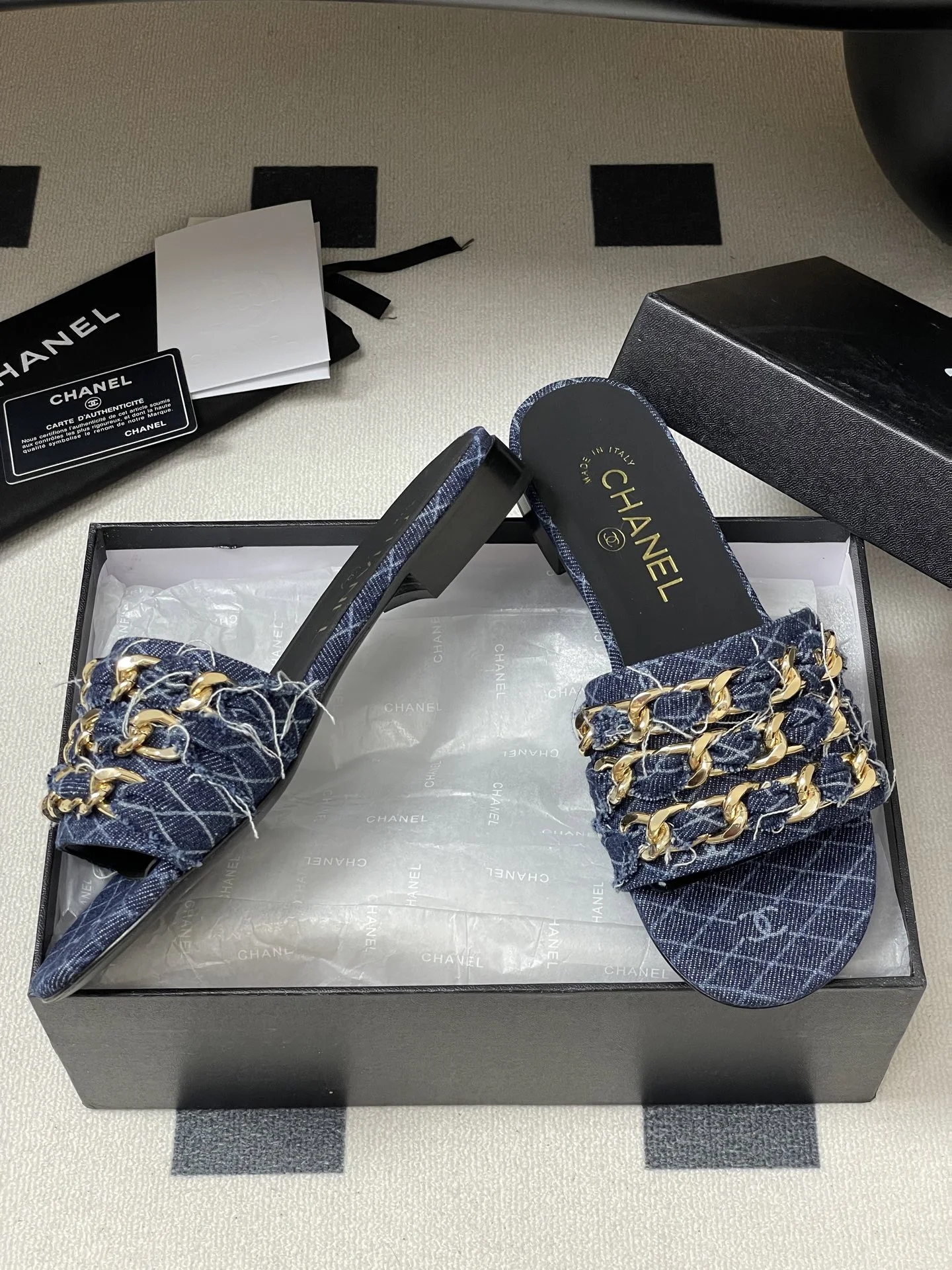 25B 빅 체인 플랫 스틸레토 슬리퍼 (5color) 상세