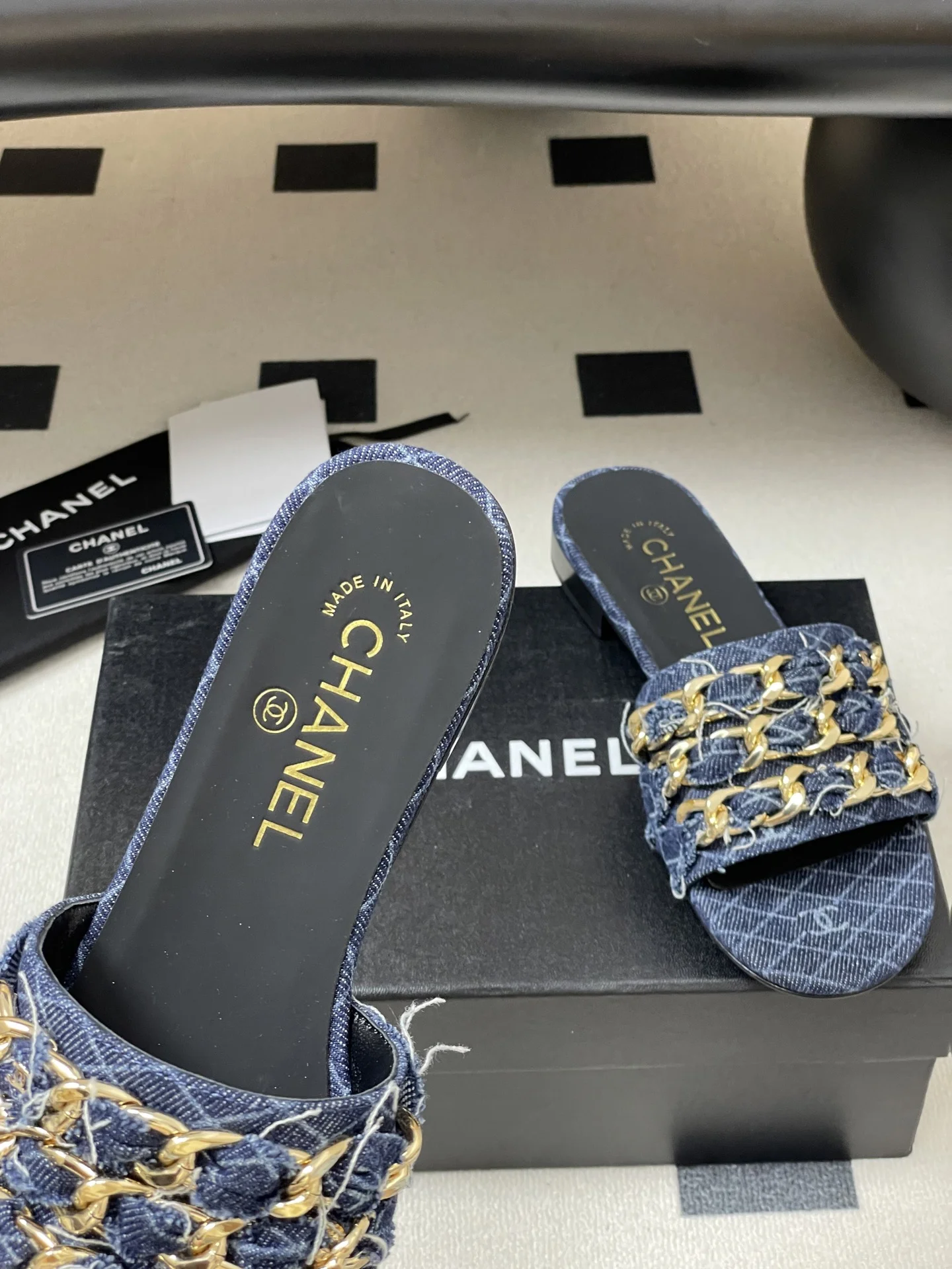 25B 빅 체인 플랫 스틸레토 슬리퍼 (5color) 상세