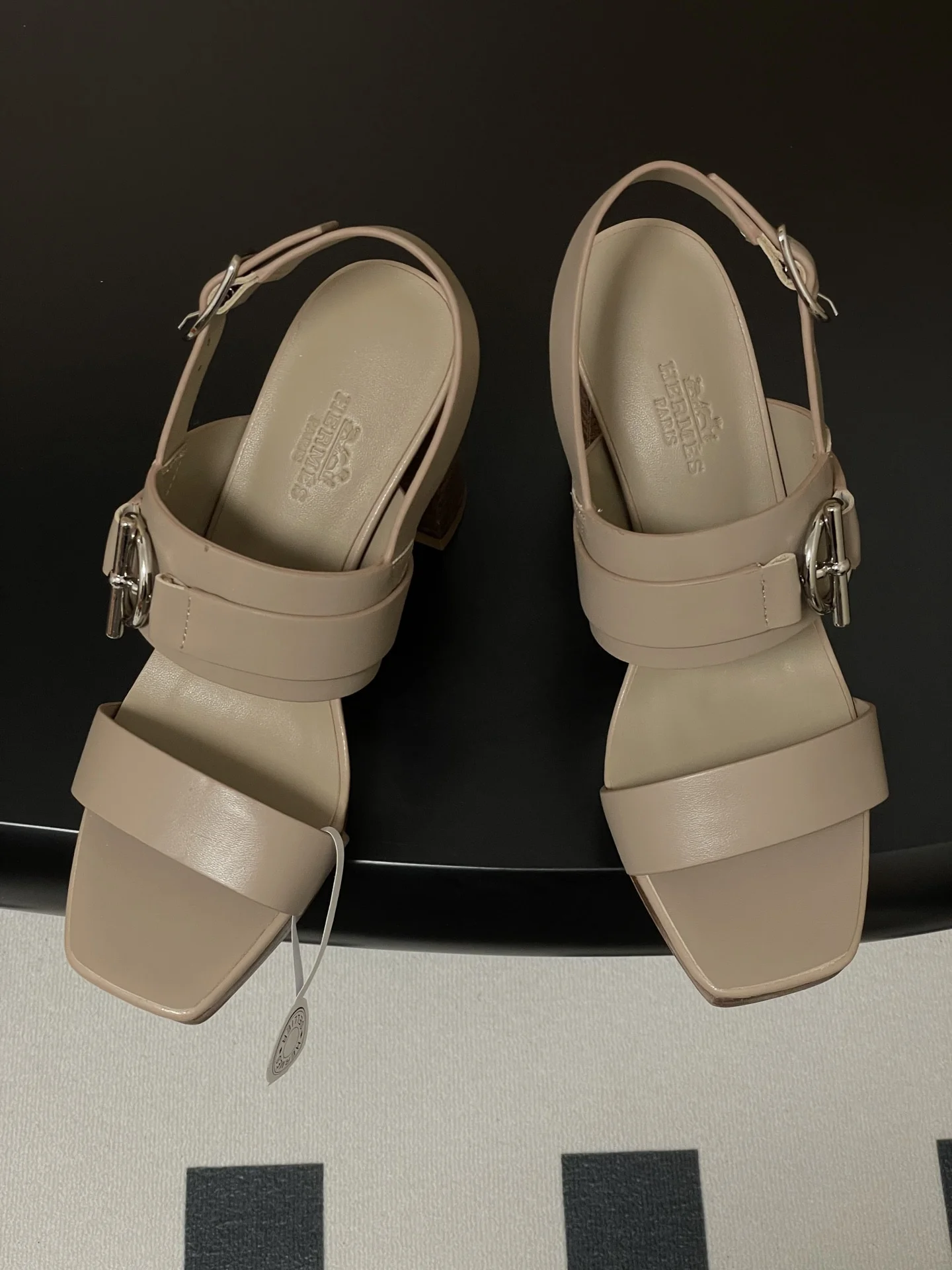 메탈 버클 소가죽 가보시 힐 9cm (5color) 상세