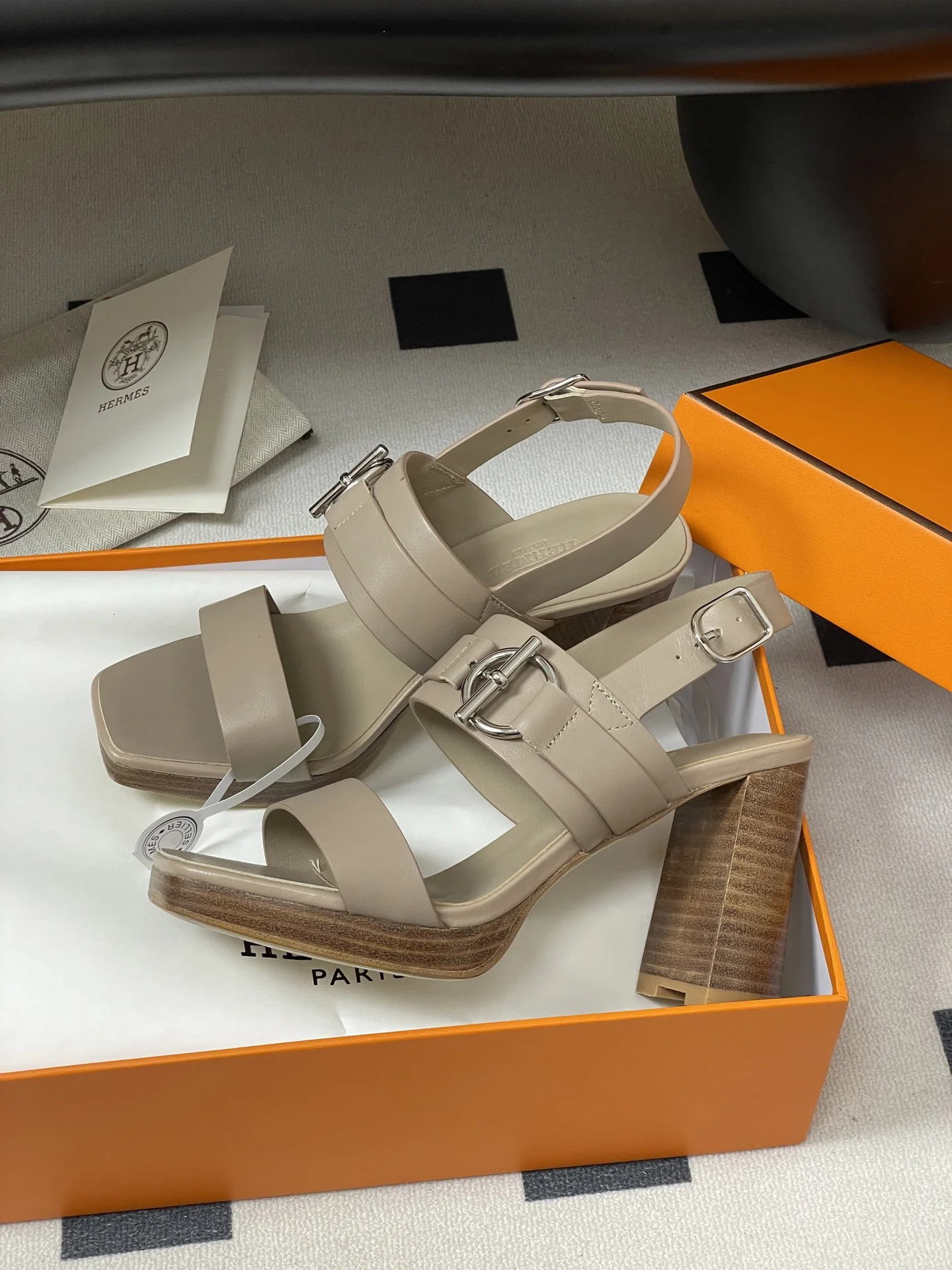 메탈 버클 소가죽 가보시 힐 9cm (5color) 상세