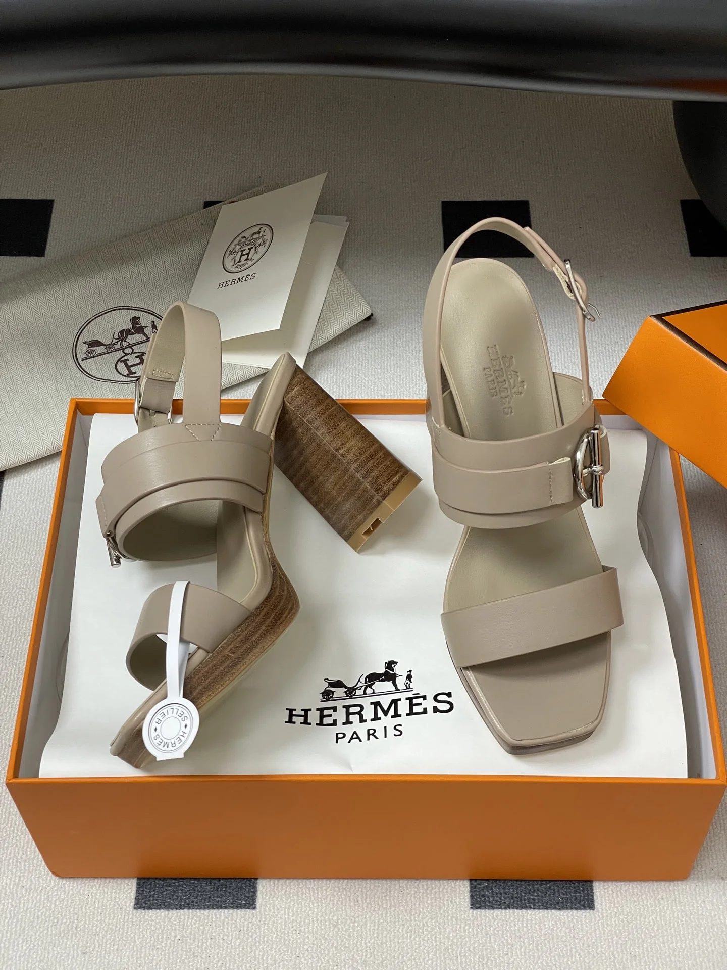 메탈 버클 소가죽 가보시 힐 9cm (5color) 상세