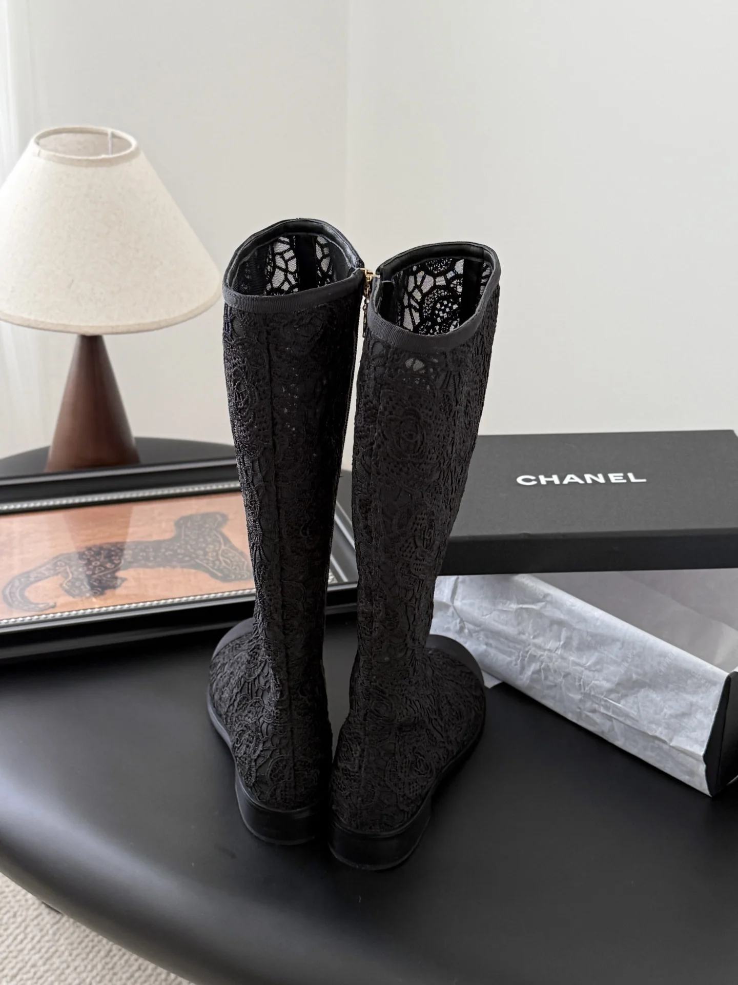 25K 추동 신상 망사자수 롱앵클부츠 (2color) 상세