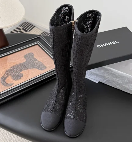 25K 추동 신상 망사자수 롱앵클부츠 (2color)