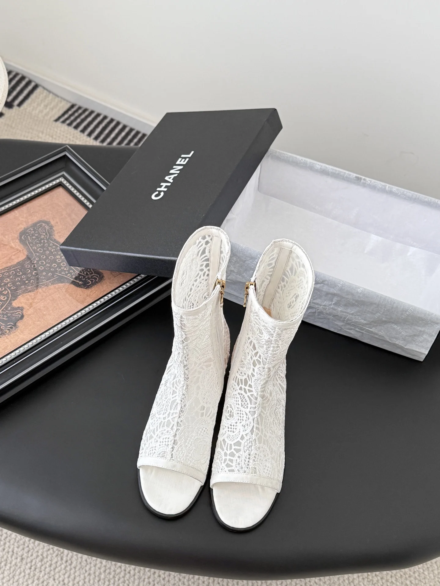 25K 추동 신상 망사자수 앵클부츠(2color) 상세