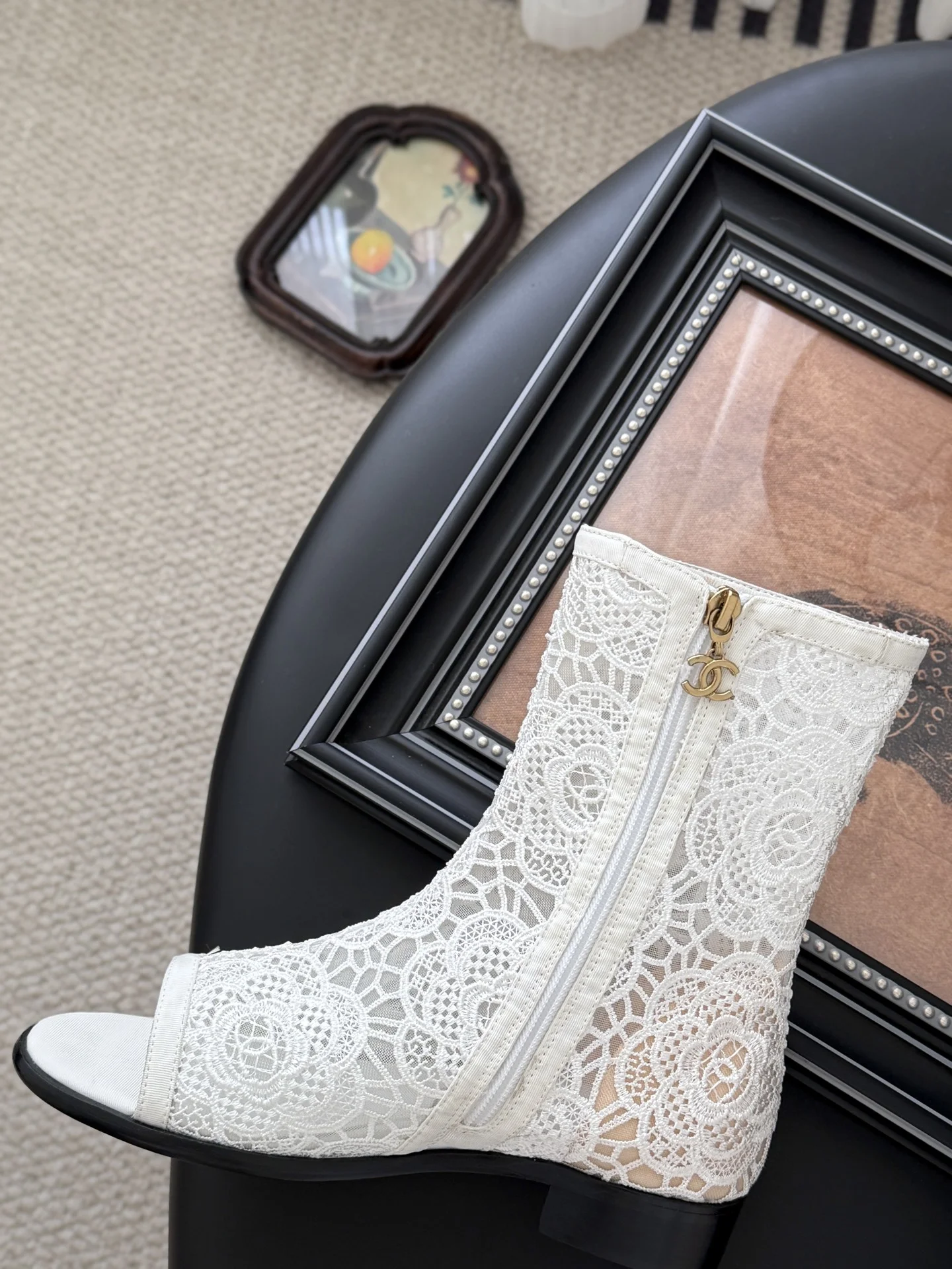 25K 추동 신상 망사자수 앵클부츠(2color) 상세