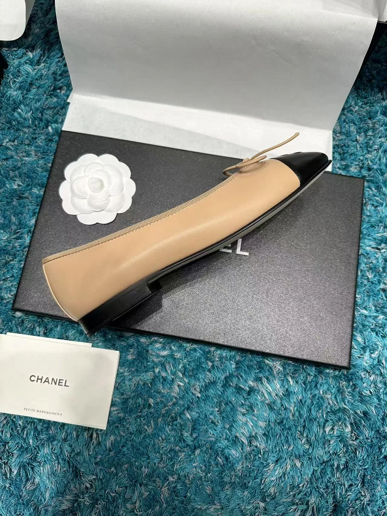 발레리나 플랫 슈즈 베이지 상세