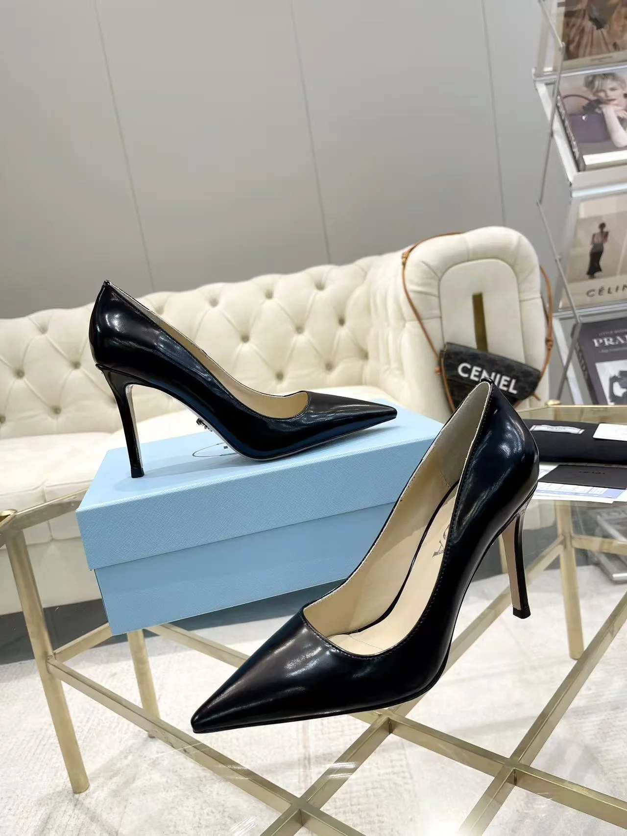 가죽 펌프스 힐 상세