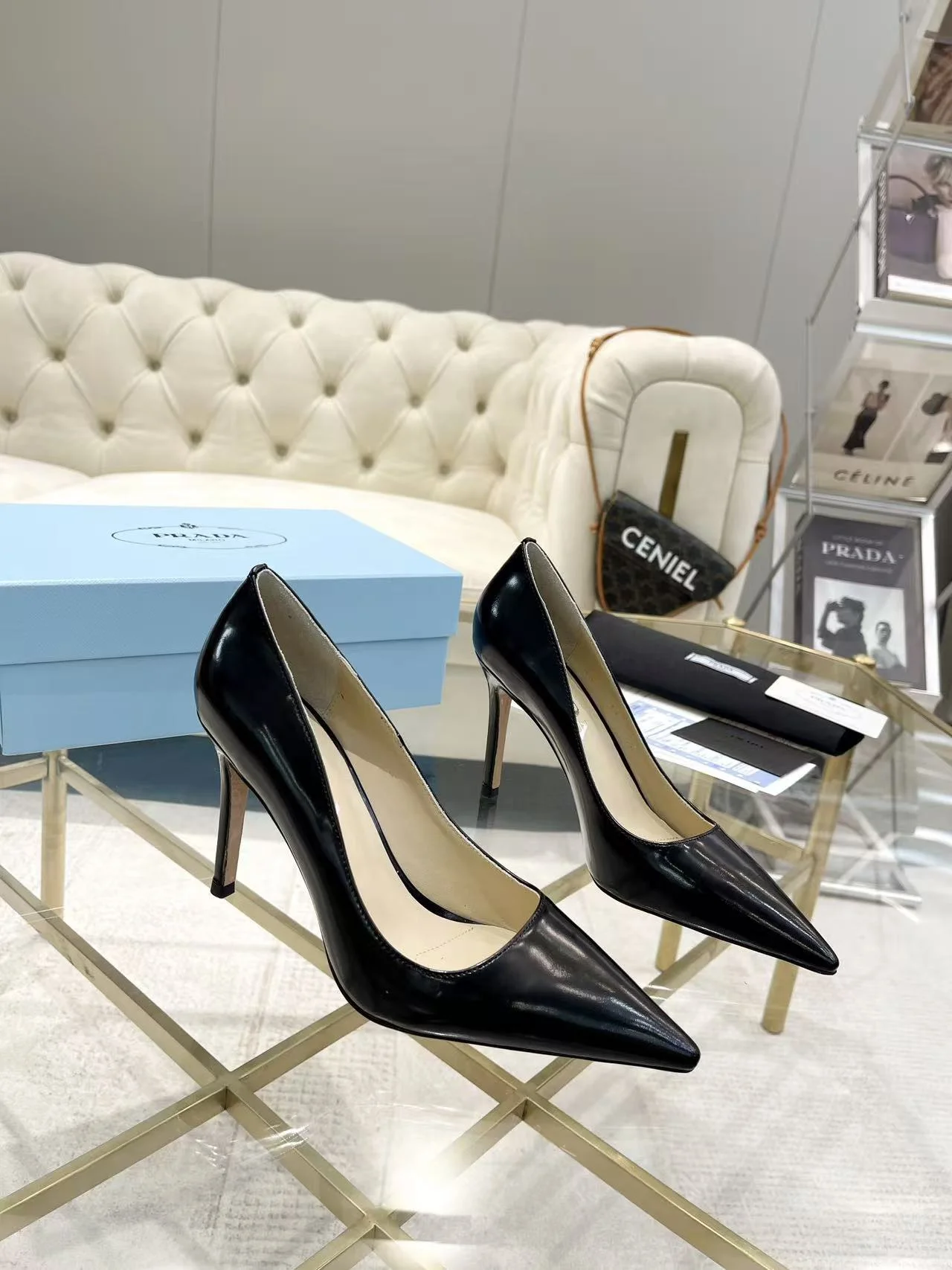 가죽 펌프스 힐 상세