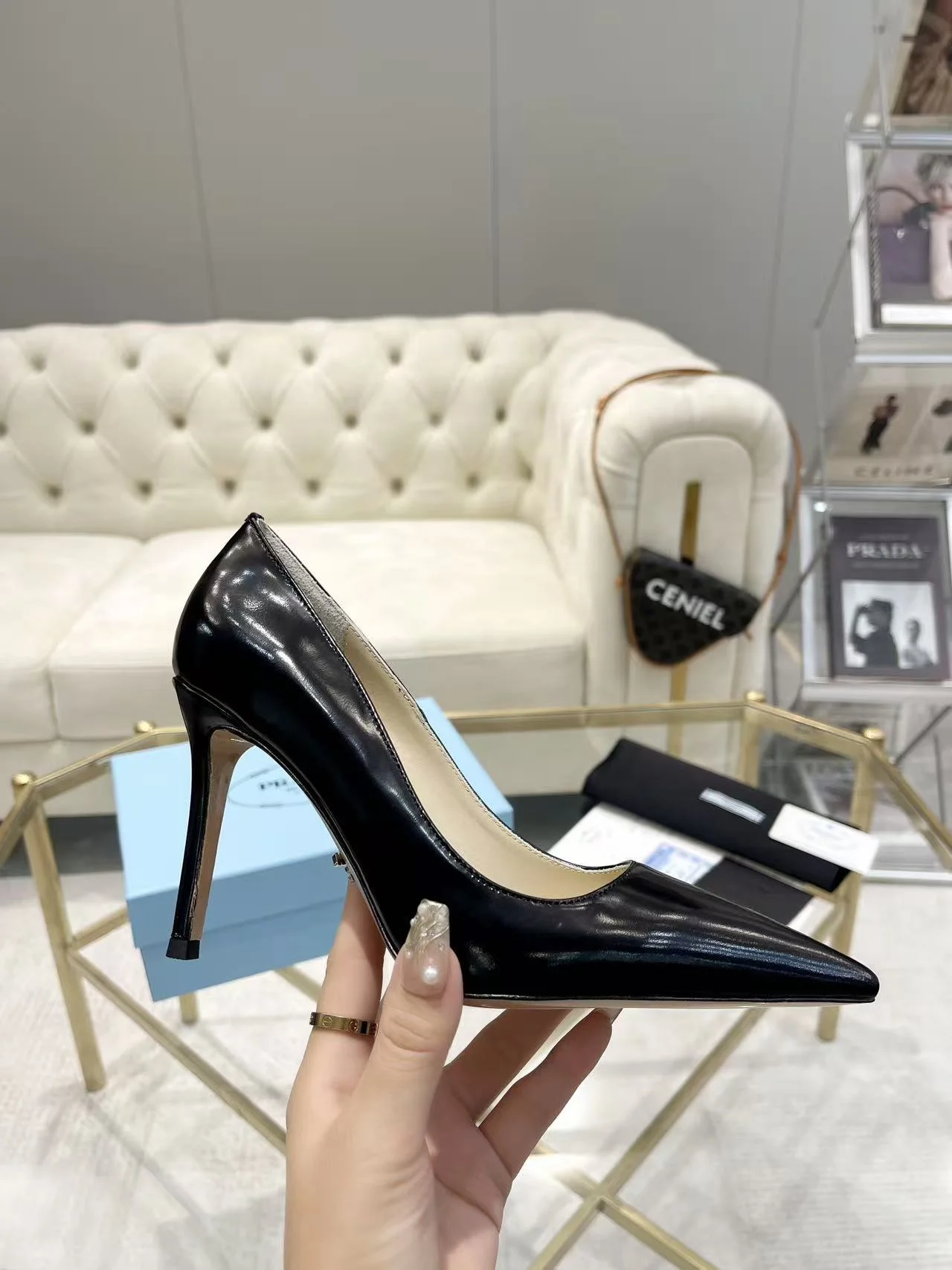 가죽 펌프스 힐 상세