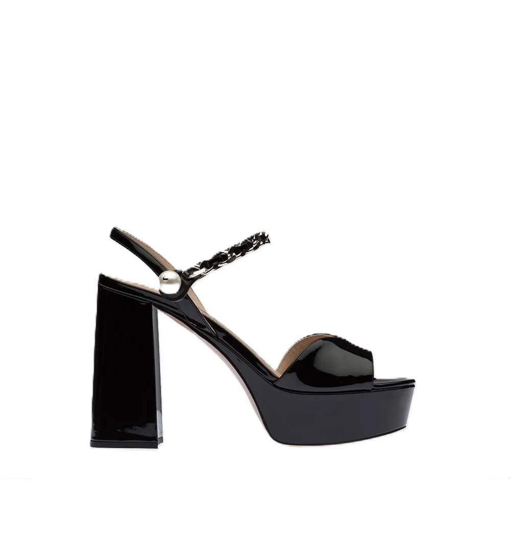 에나멜 가죽 플랫폼 샌들 (4color_굽11cm)