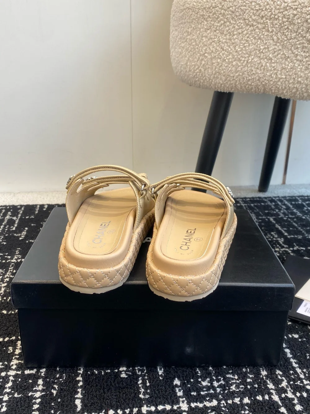 샌들 슬리퍼 베이지 상세