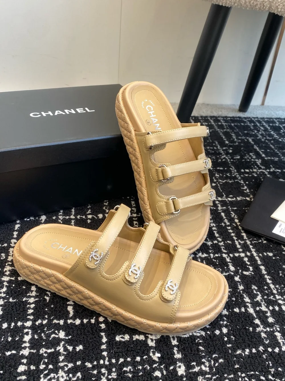 샌들 슬리퍼 베이지 상세