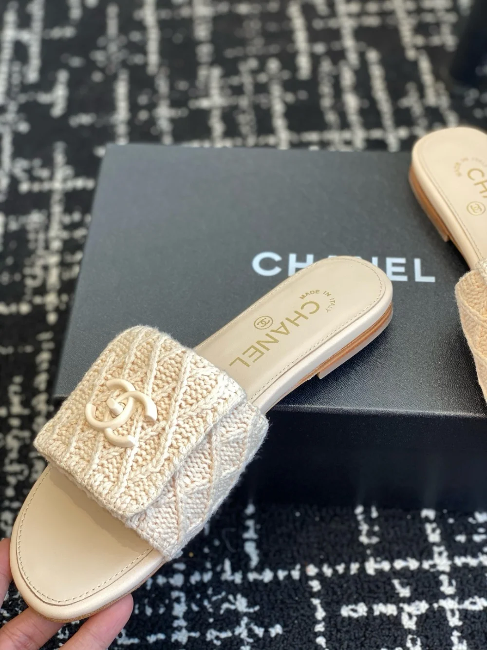 슬라이드 슬리퍼 (베이지) 상세