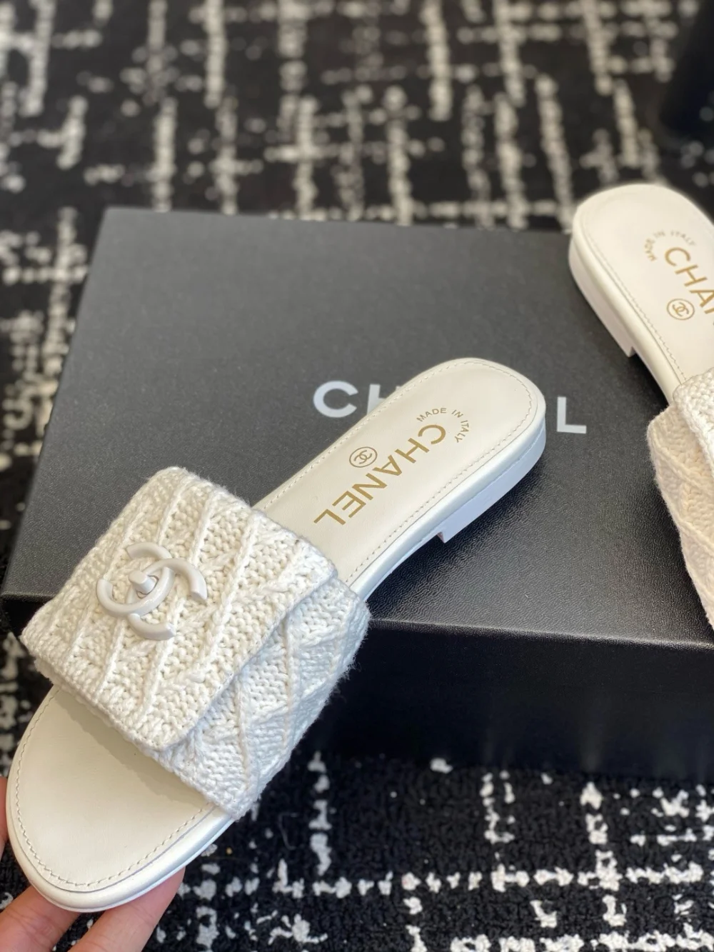 슬라이드 슬리퍼 (화이트) 상세