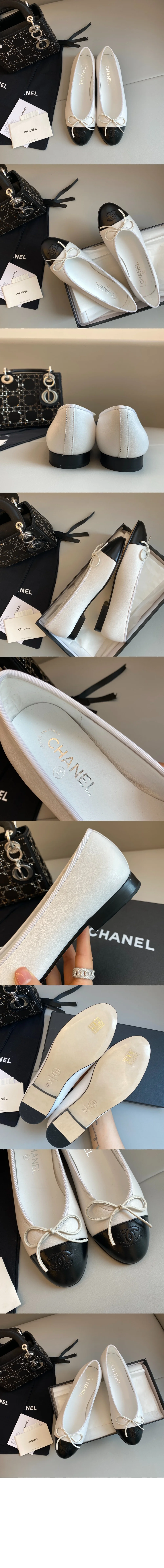 발레리나 플랫 슈즈 화이트 상세