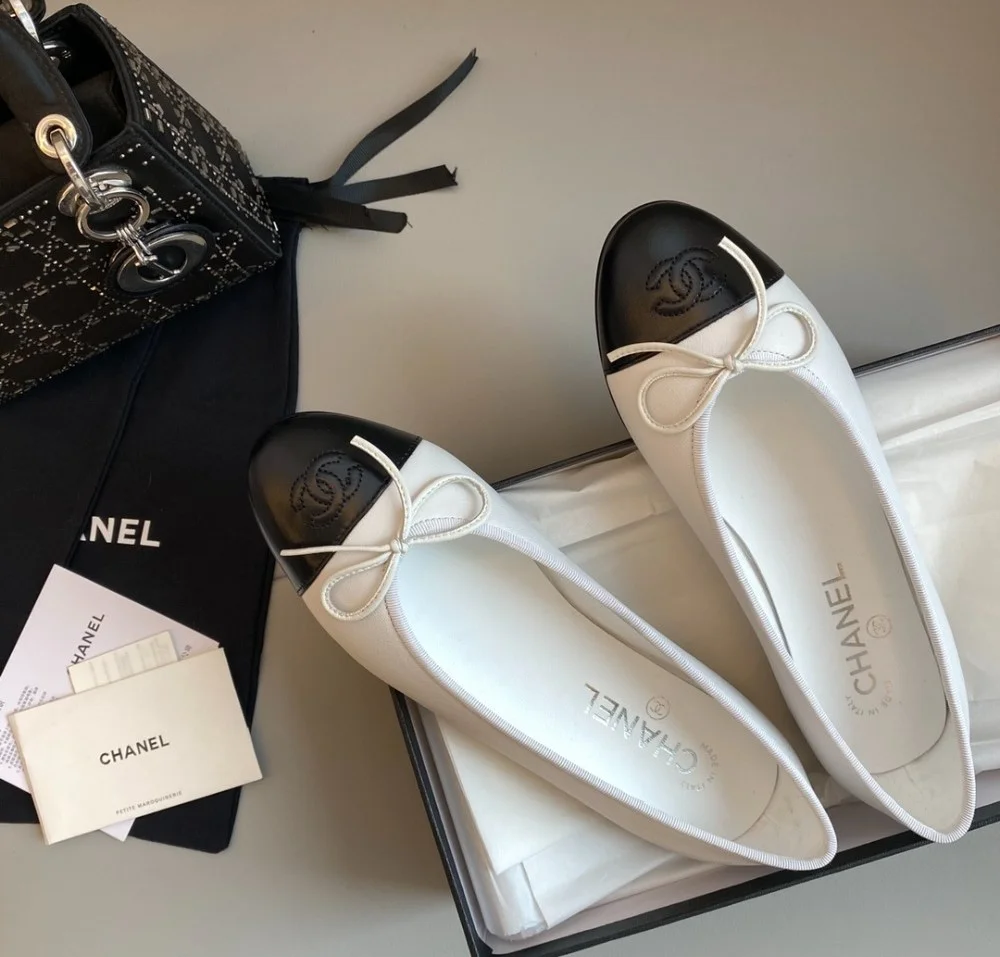 발레리나 플랫 슈즈 화이트