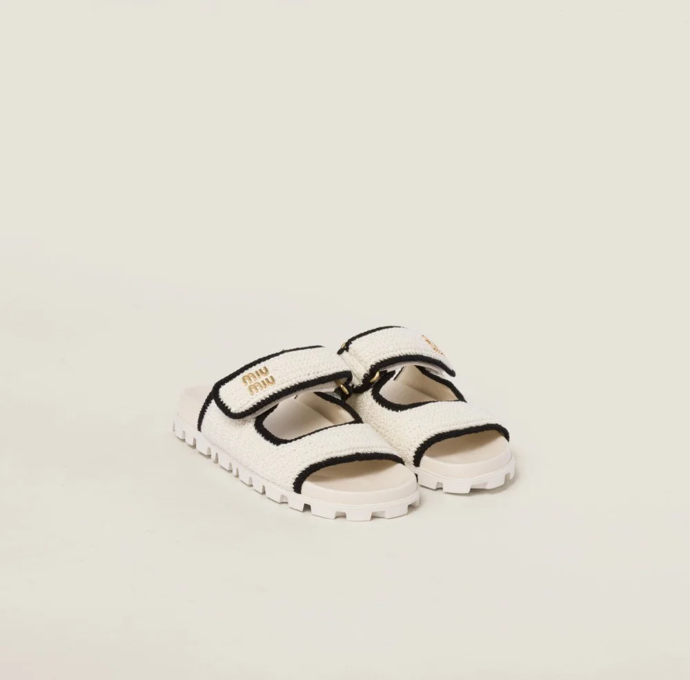 크로셰 니트 슬라이드 샌들(2color)