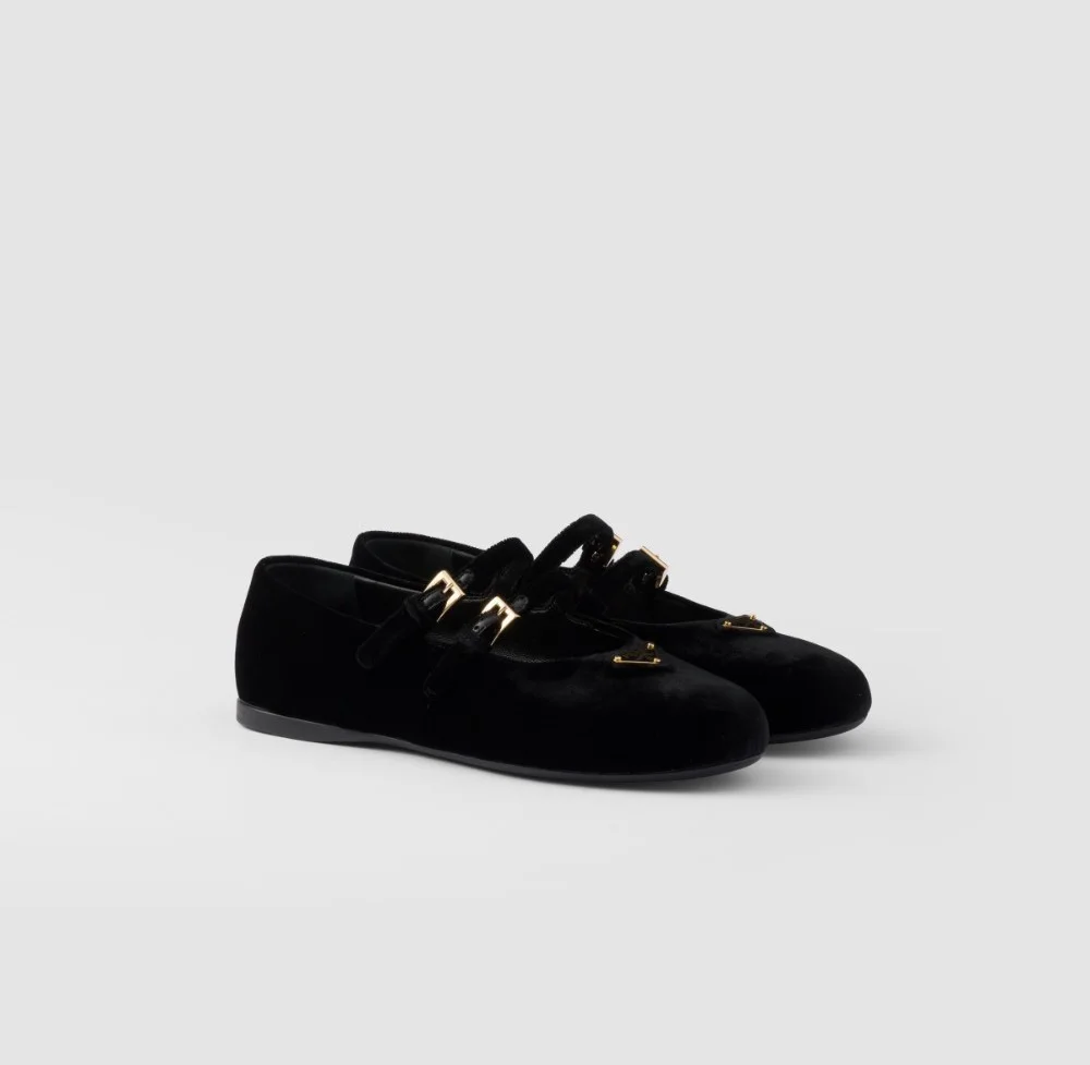 벨벳 발레 플랫 슈즈 (2color)