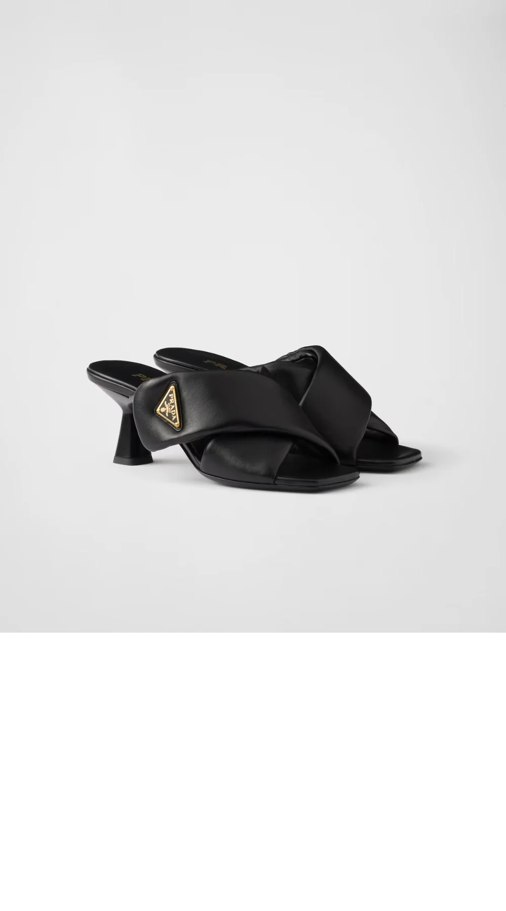 패딩 나파 가죽 샌들 굽6.5cm (3color) 상세