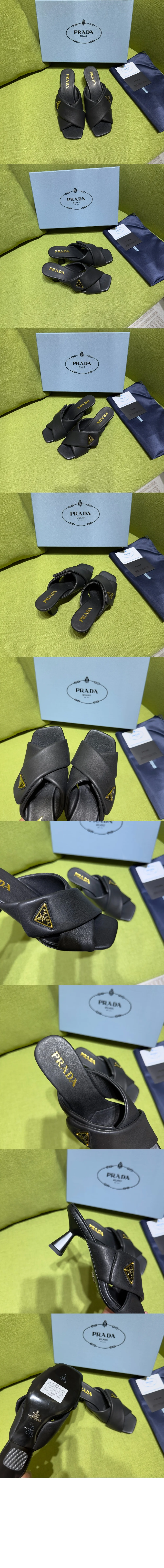 패딩 나파 가죽 샌들 굽6.5cm (3color) 상세