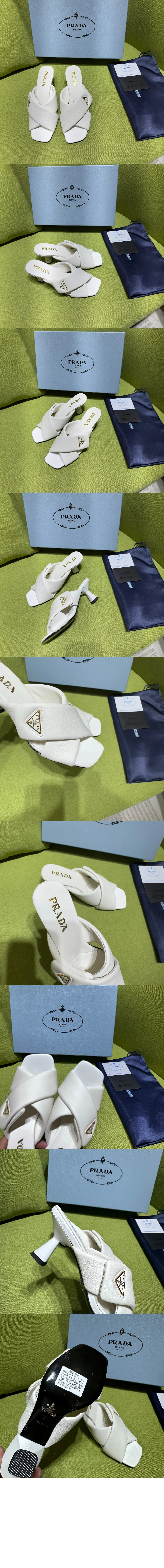 패딩 나파 가죽 샌들 굽6.5cm (3color) 상세