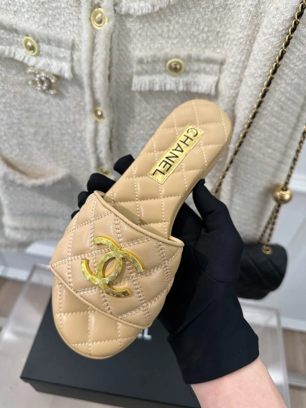 로고 플렛 슬리퍼 상세