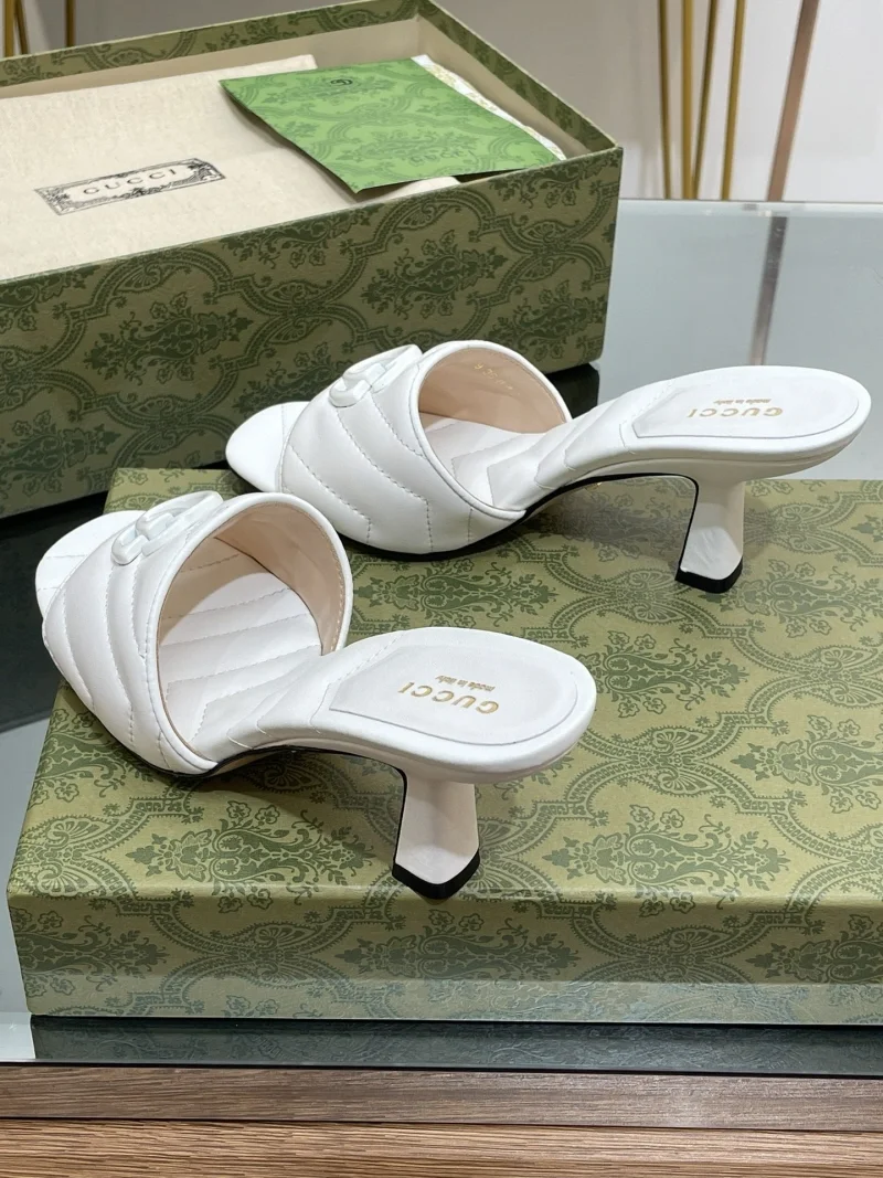 더블 G 슬라이드 샌들 화이트 상세