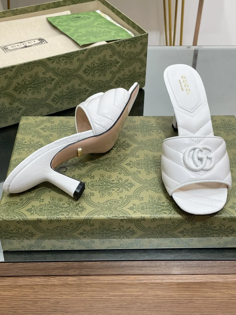 더블 G 슬라이드 샌들 화이트 상세