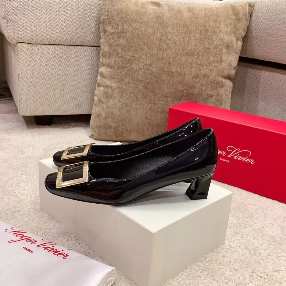 트럼펫 메탈 버클 펌프스 상세