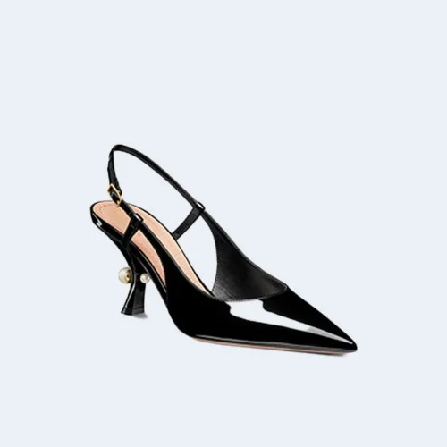 Tribales 슬링백 펌프스 블랙 페이턴트