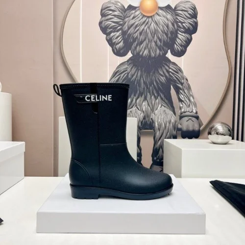 퐁 플랫 하프 레인부츠