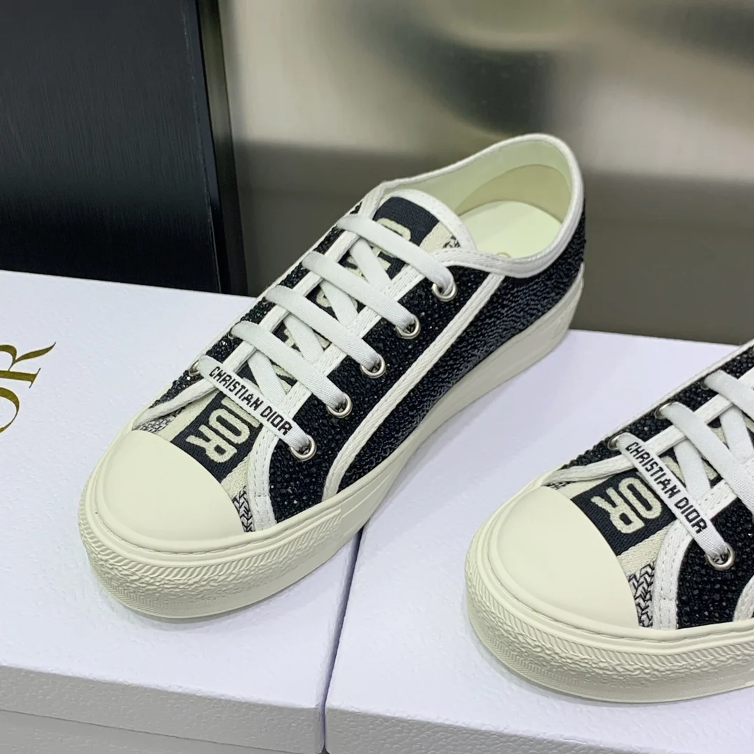 스니커즈 블랙 스트라스 코튼 자수 상세