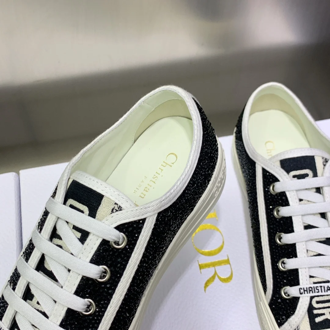 스니커즈 블랙 스트라스 코튼 자수 상세