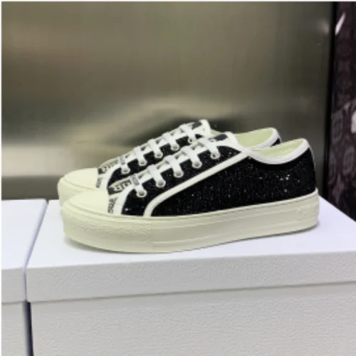 스니커즈 블랙 스트라스 코튼 자수