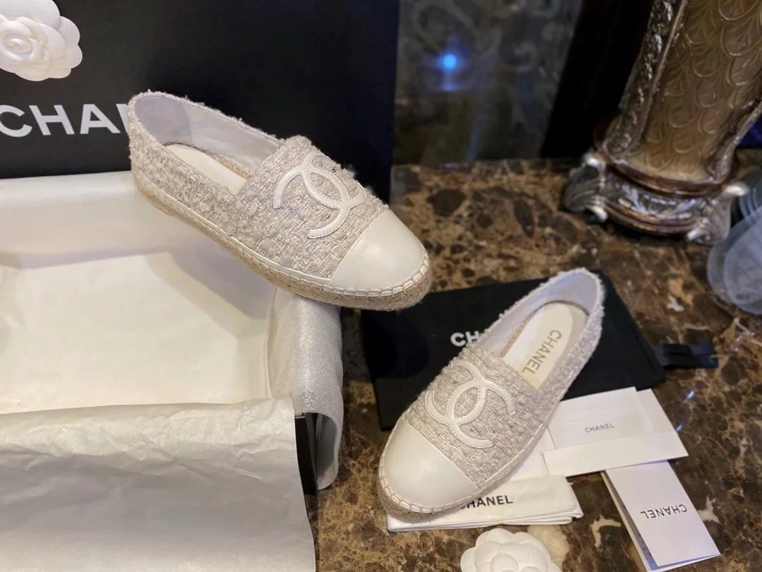 트위드 CC Espadrille 크림 상세