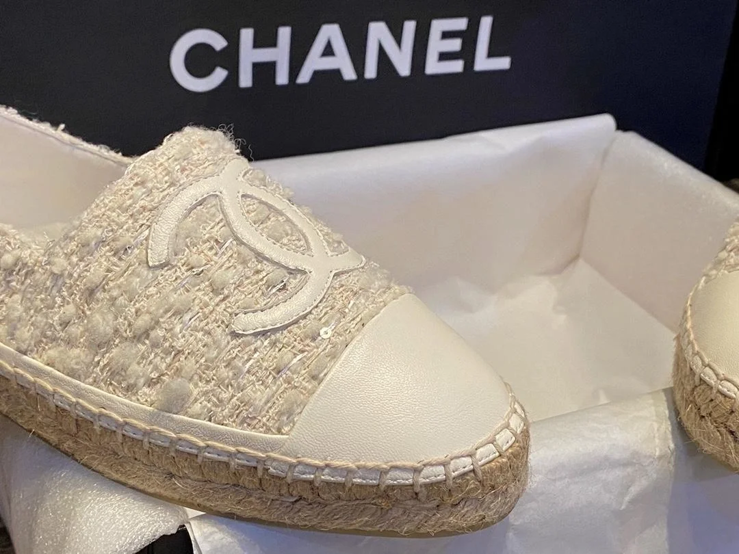 트위드 CC Espadrille 크림 상세