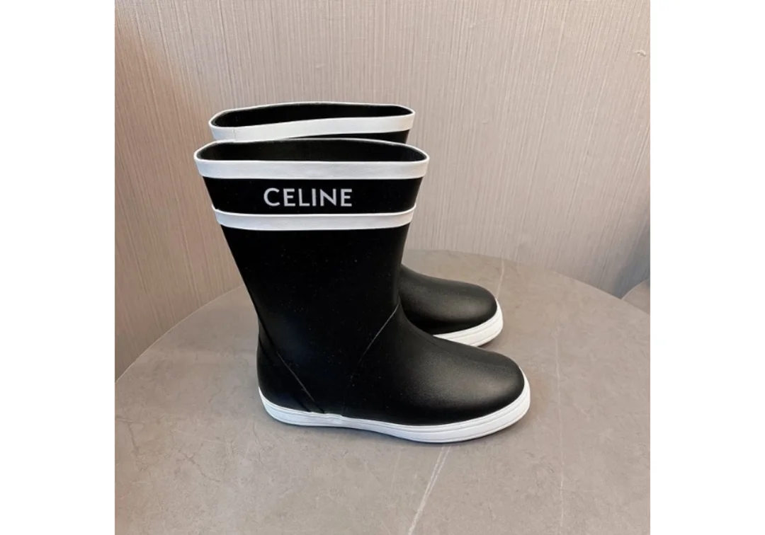 퐁 플랫 하프 레인부츠